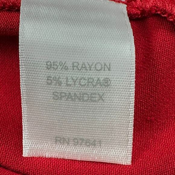 J Jill Top Womens Medium Red Tunic Long Sleeve Stretch Minimalist Comfort Career - Picture 7 of 12